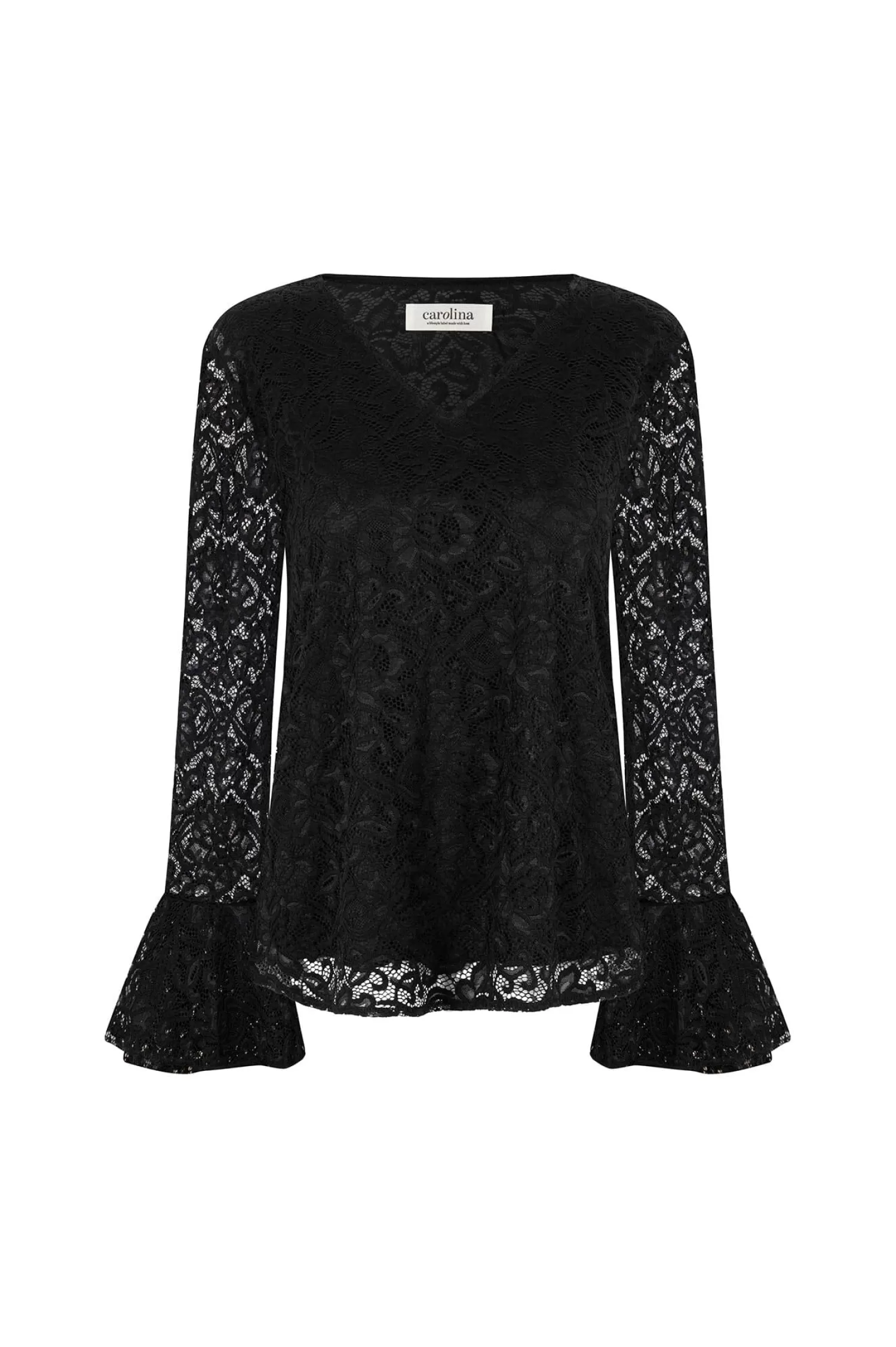 Fashion Lorna Long Sleeve Lace Top Black Long Sleeve