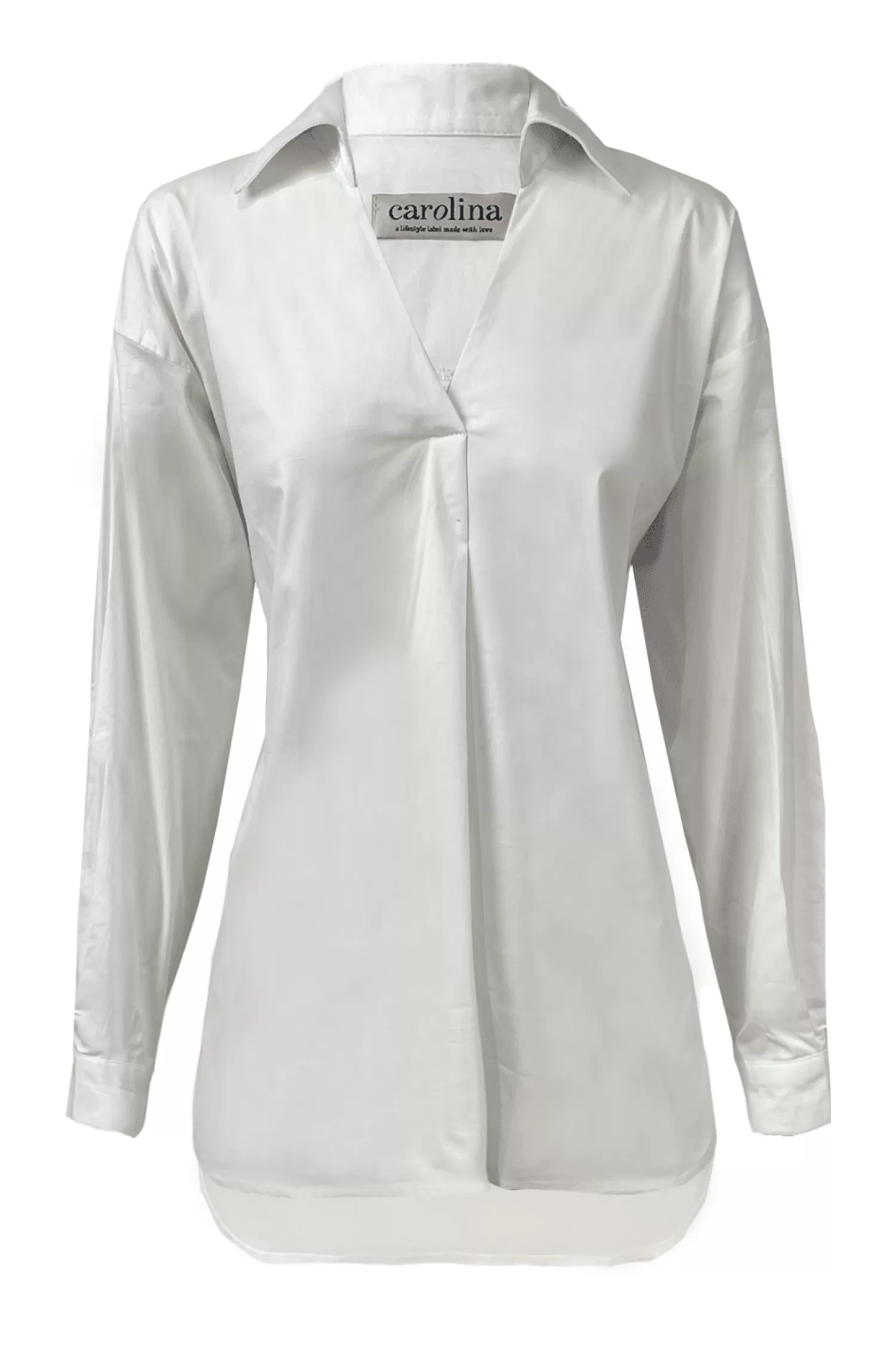 Discount Lynette Collared Long Sleeve Shirt White Long Sleeve