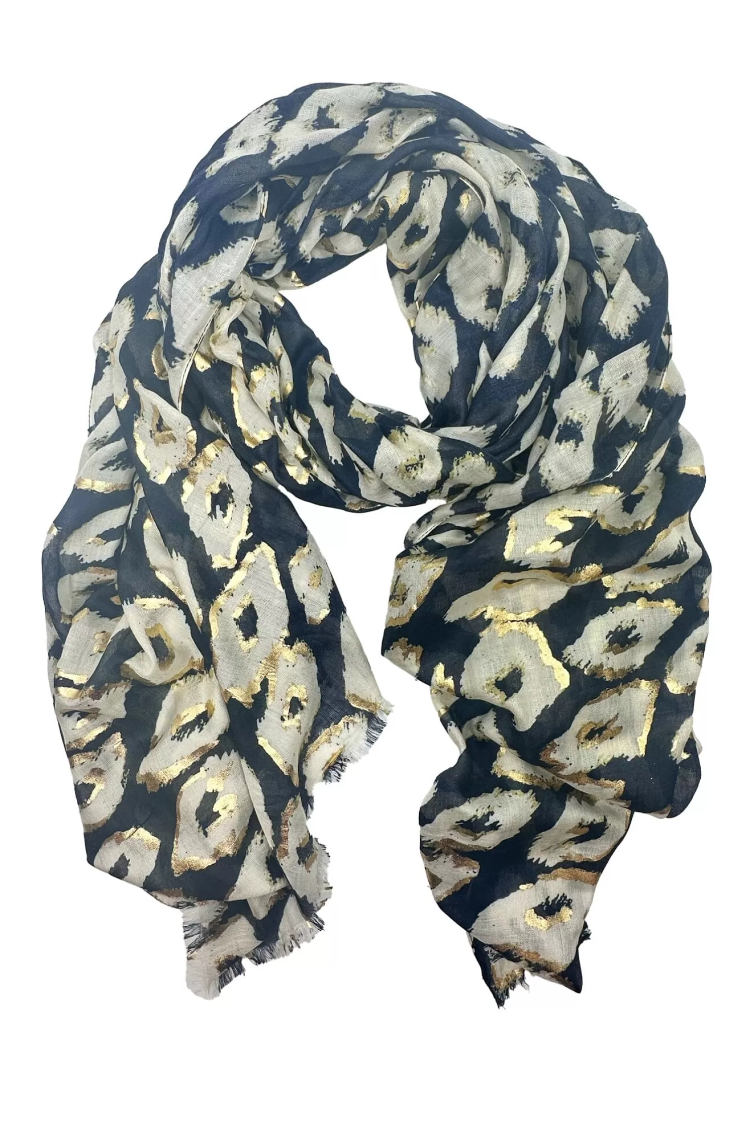 Store Makena Modal Scarf Black with Gold Scarves