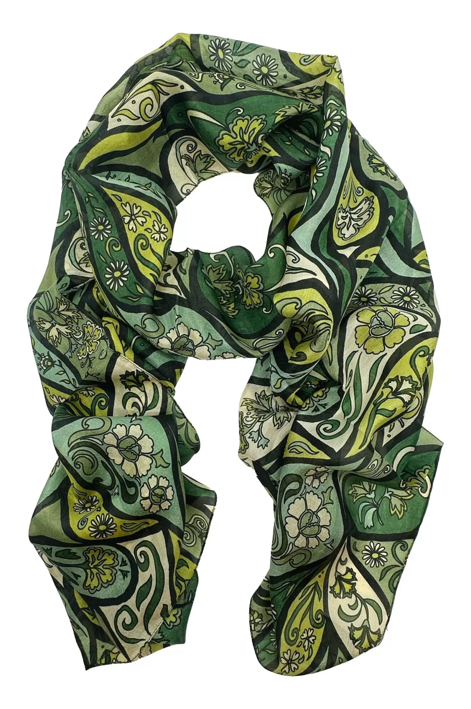 Flash Sale Mira Silk Scarf Olive Scarves