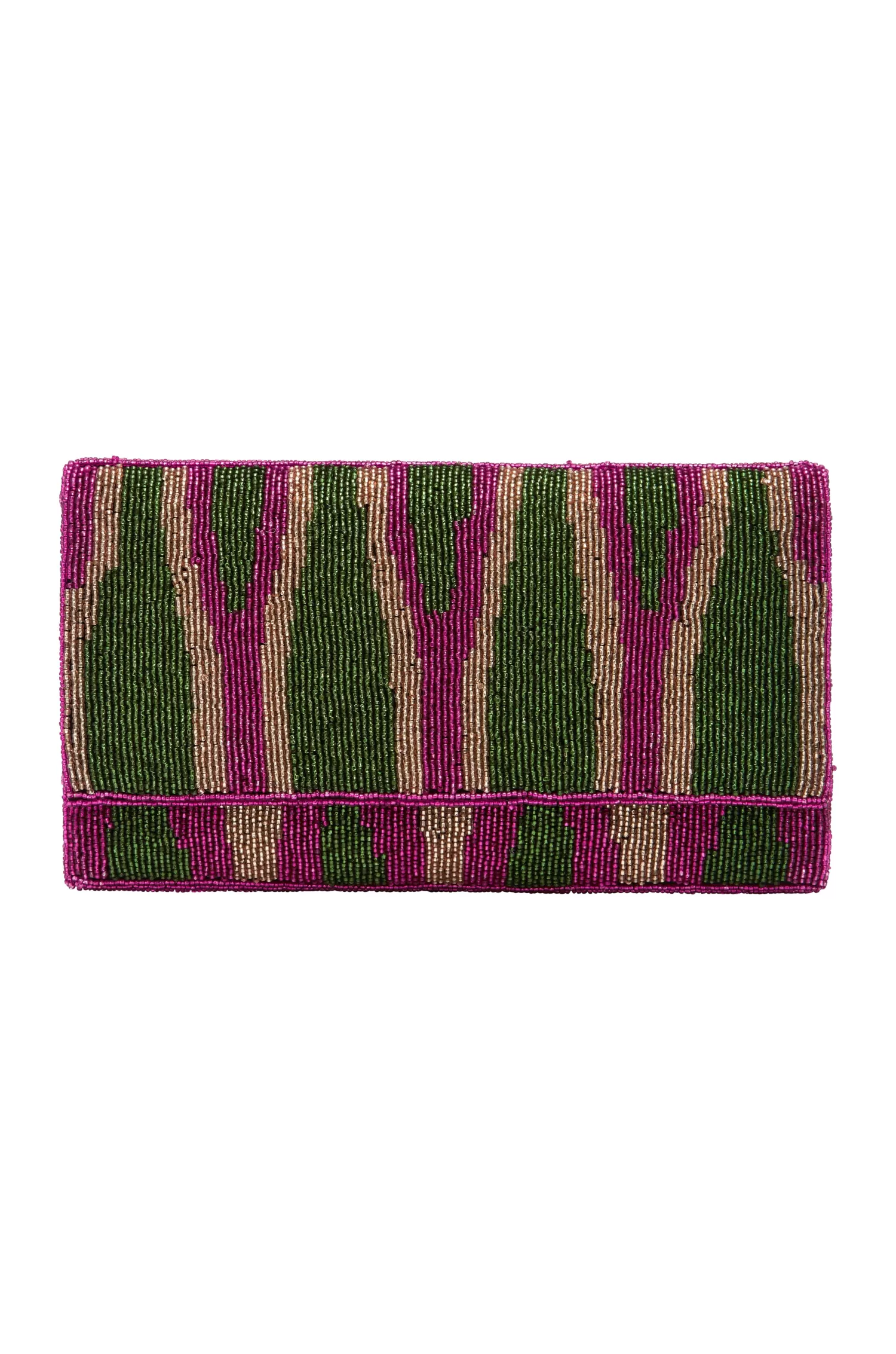 Clearance Namira Sequinned Clutch Bag Green/Pink Clutches