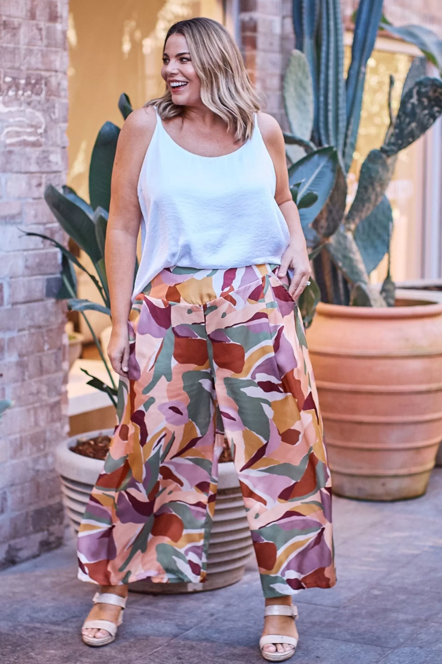 Best Sale Nikki Palazzo Pants in Delia Print Pants