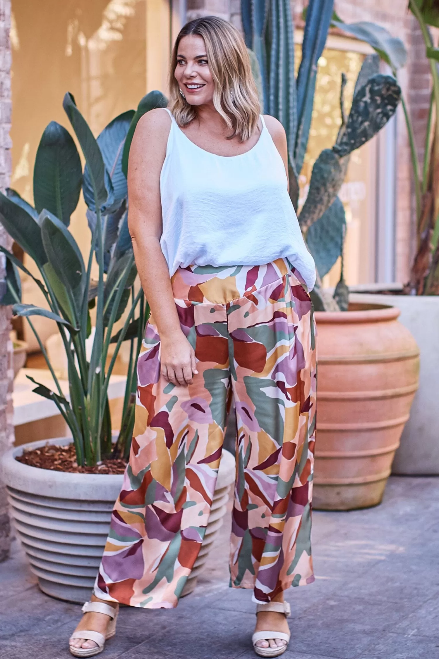 Best Sale Nikki Palazzo Pants in Delia Print Pants