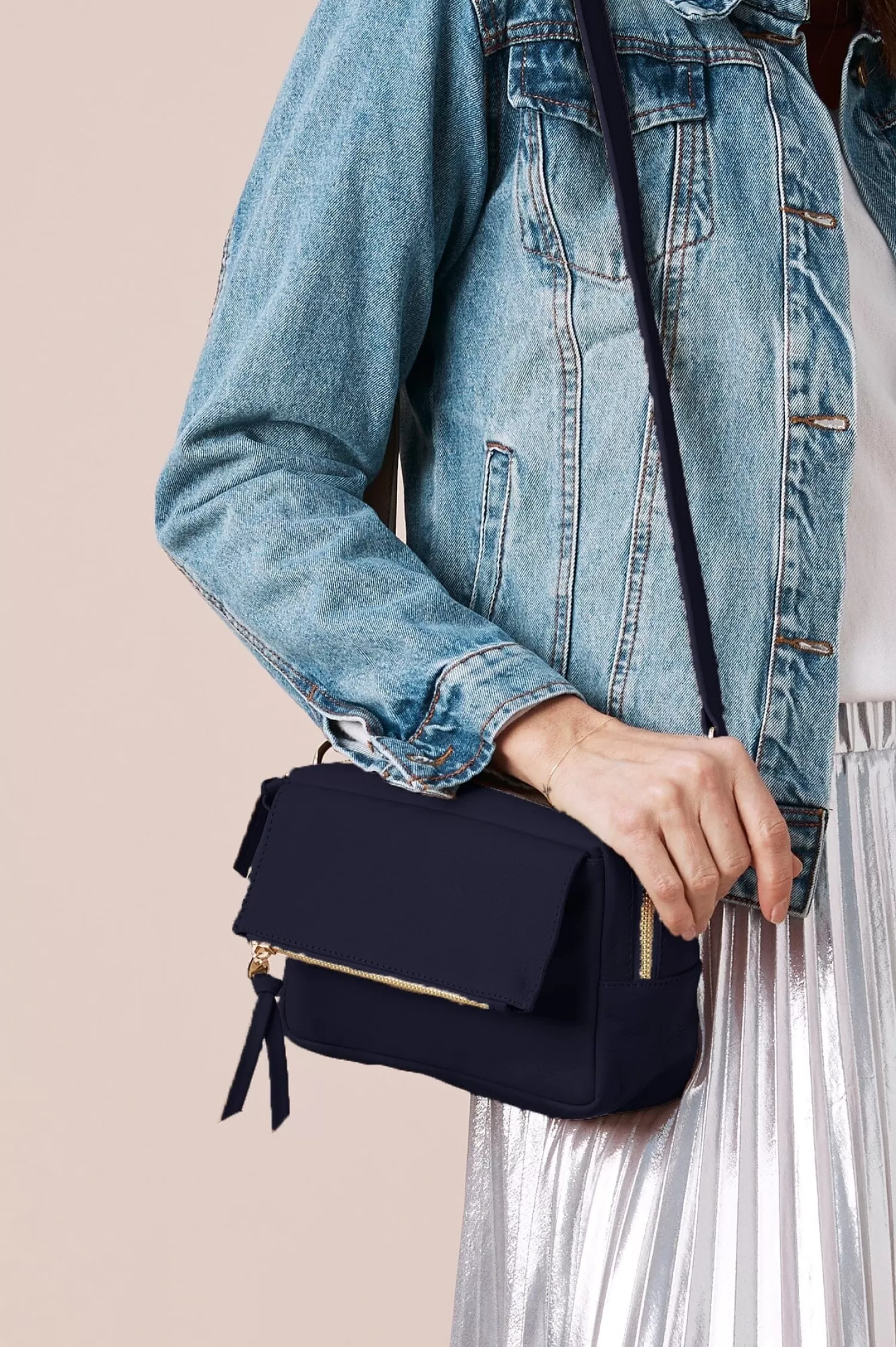 New Philippa Leather Bag Navy Cross Body | Handbags