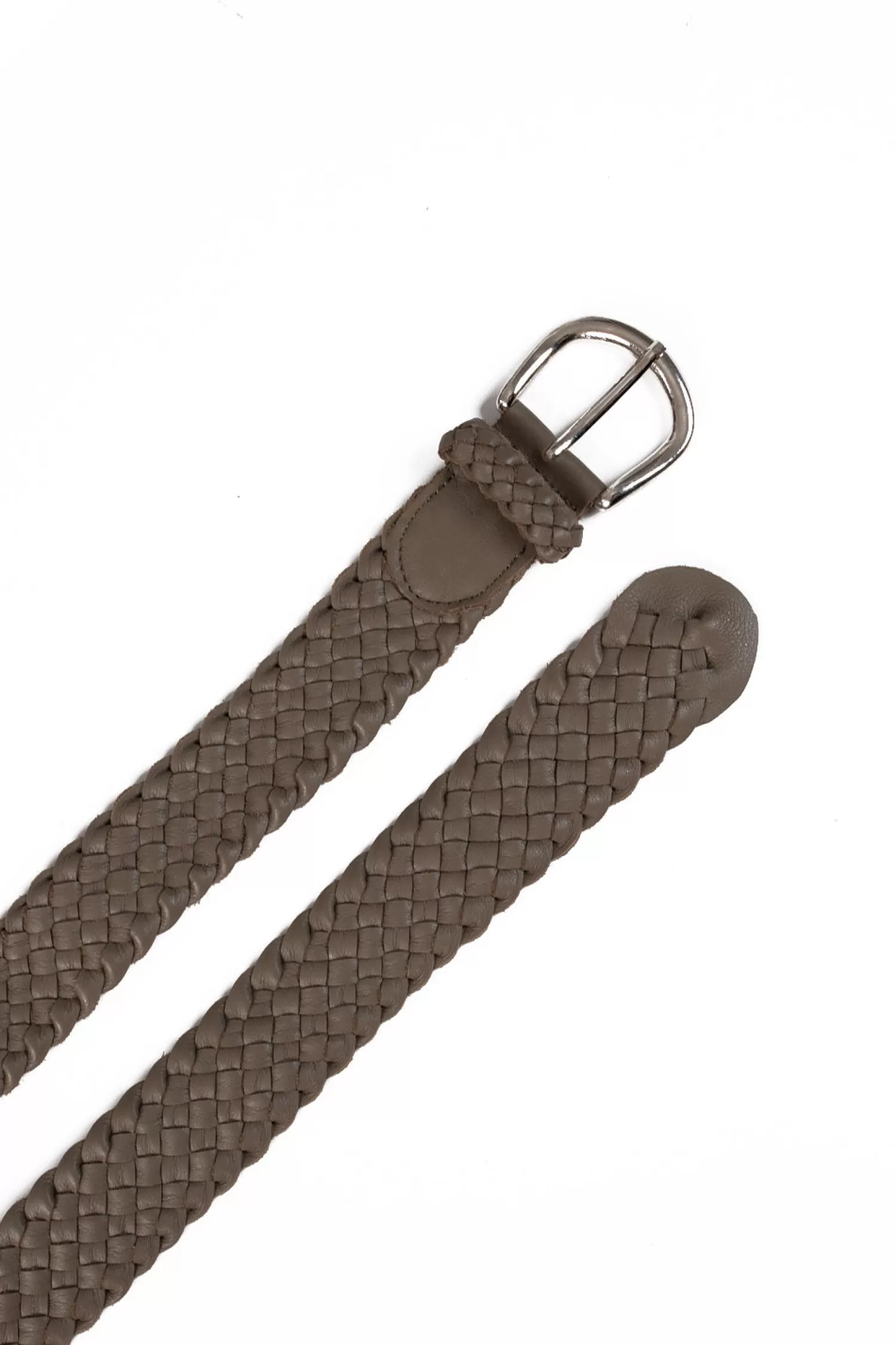 Discount Plaited Jeans Belt Khaki Soft Leather Belts | Belts