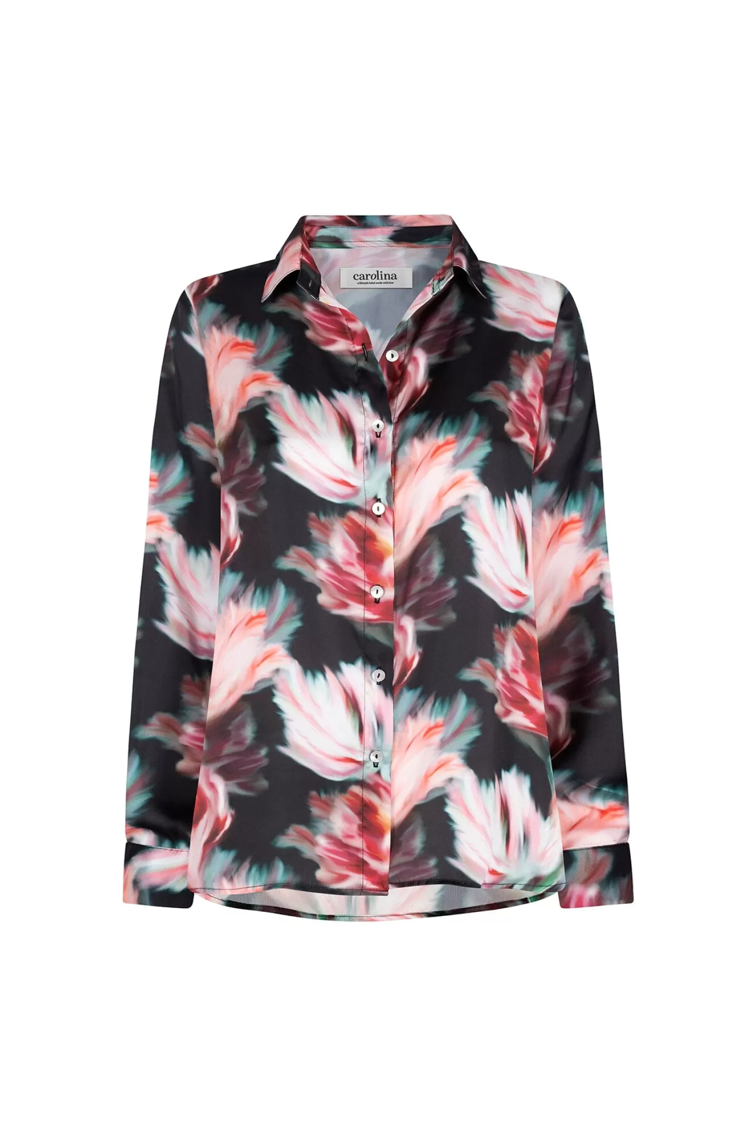 New Romy Floral Collared Long Sleeve Shirt Long Sleeve