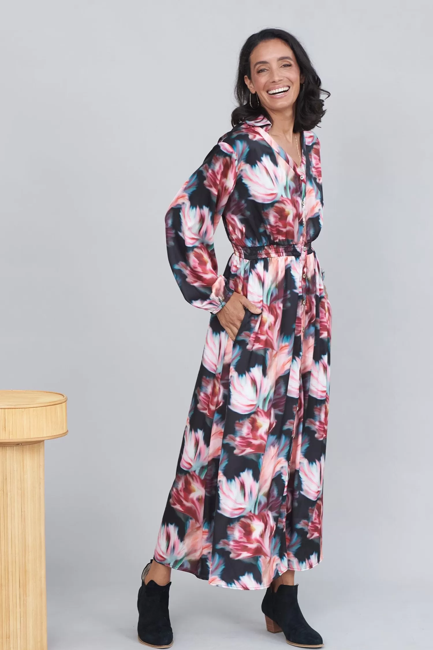 Cheap Romy Floral Print Dress Long Sleeve