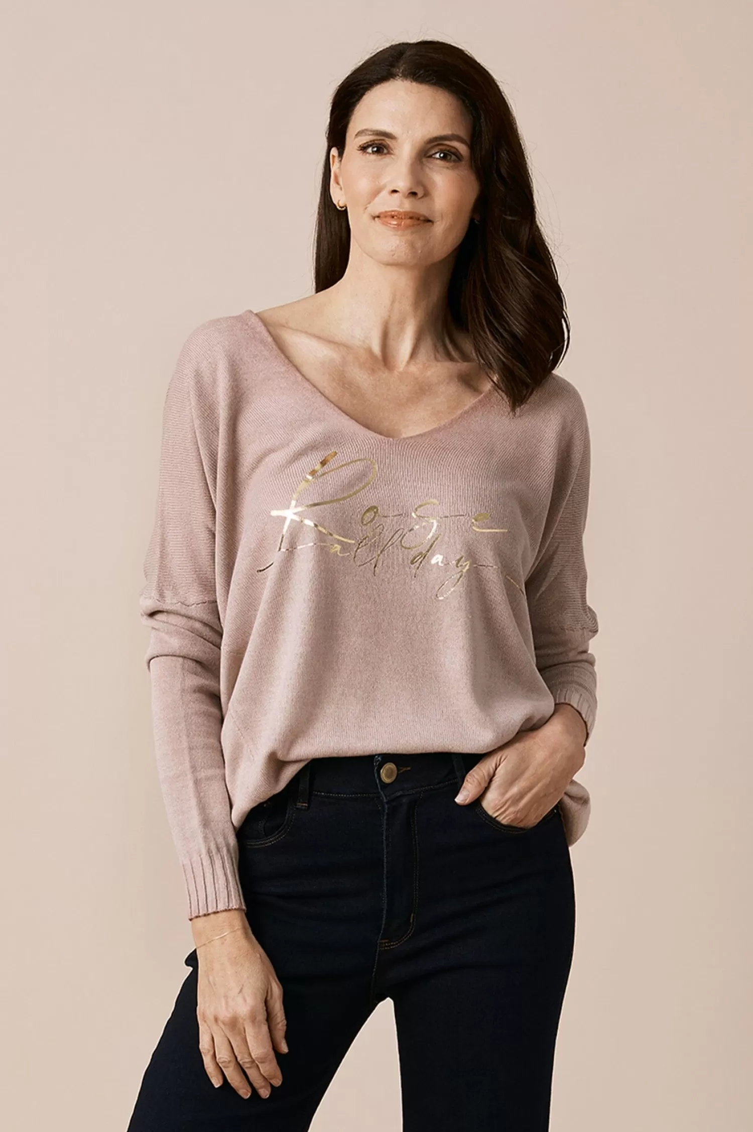 Cheap Rosé All Day Jumper Blush Knitwear