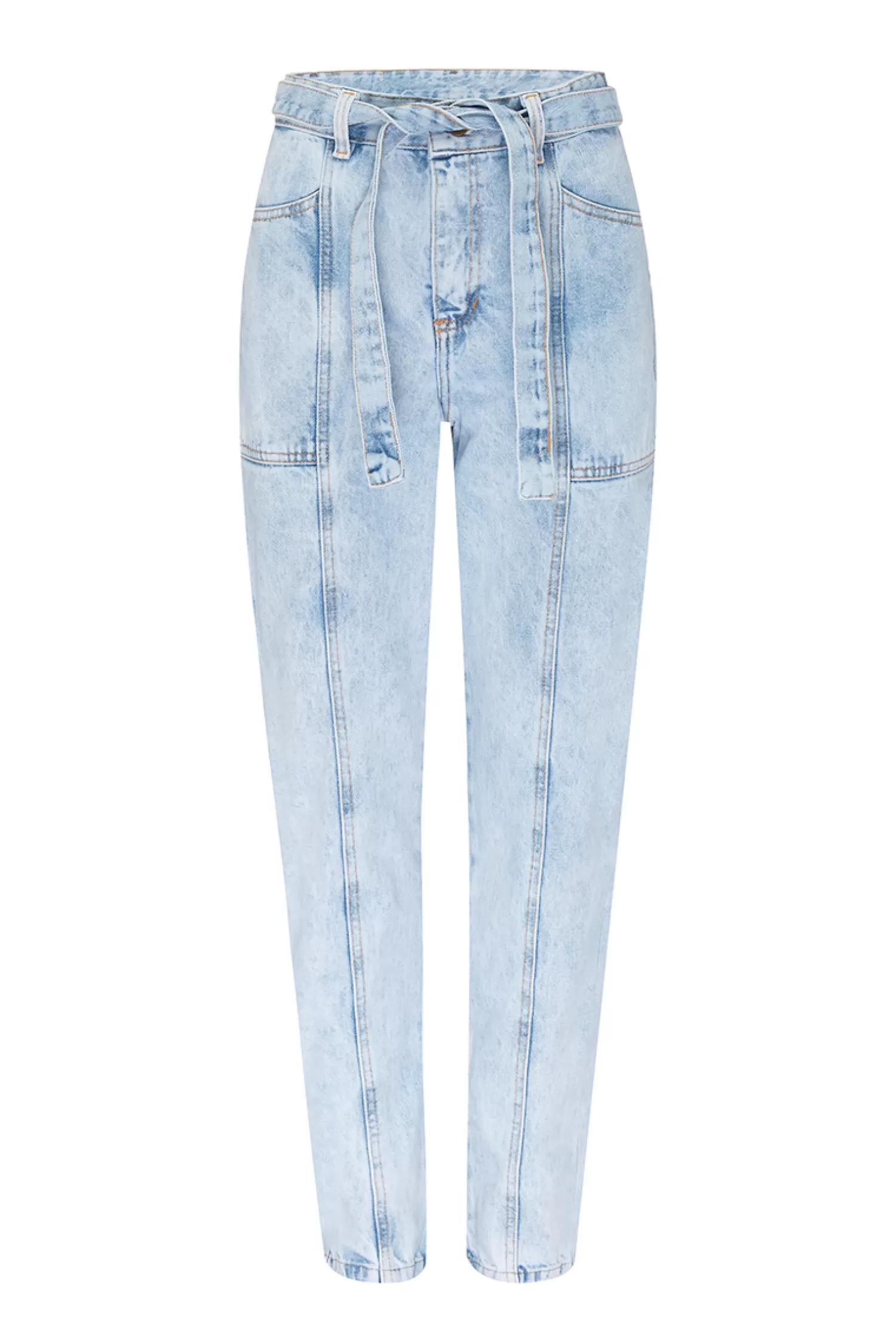 Online Sabrina Tie Waist Jeans Stone Wash Jeans