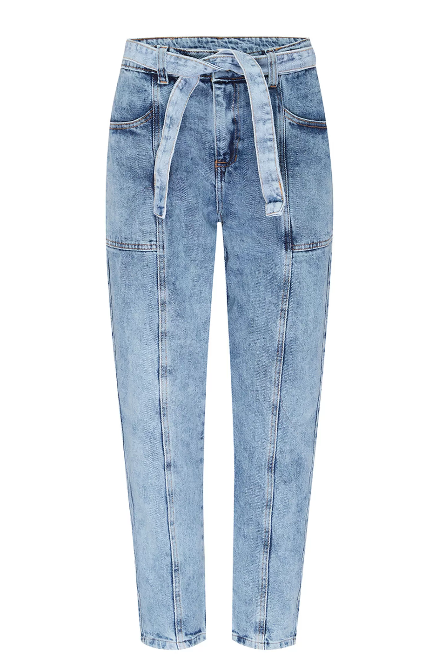 Flash Sale Sabrina Tie Waist Jeans Wash Blue Jeans