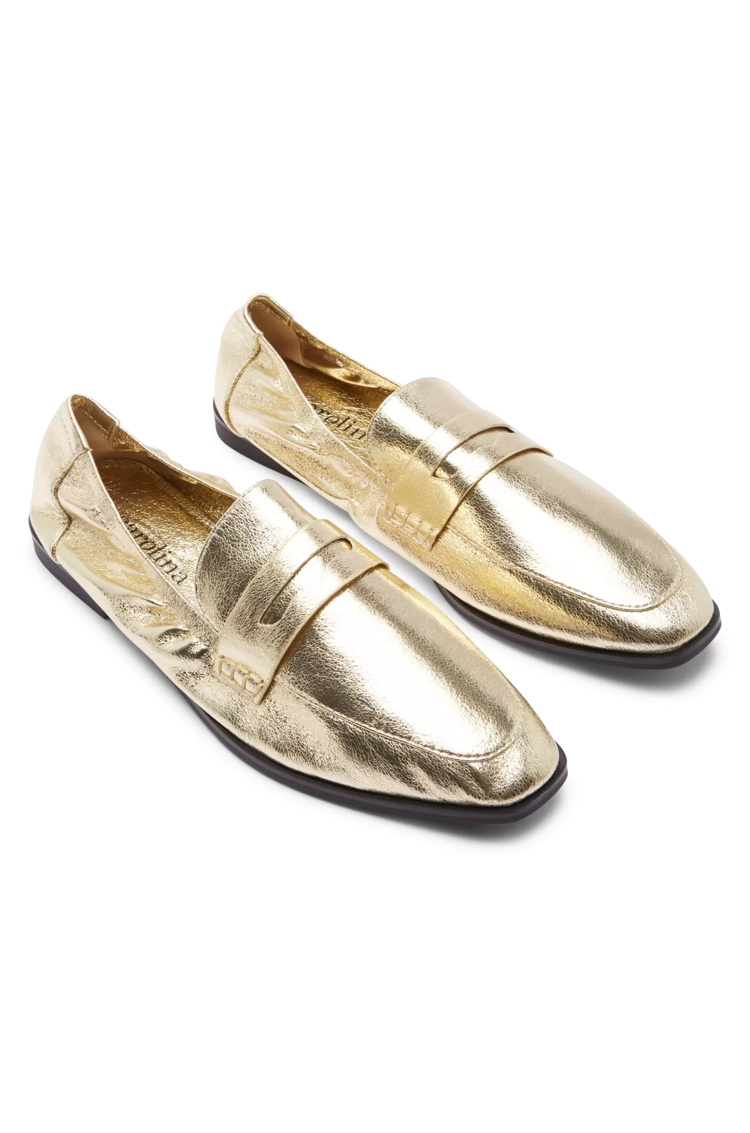 Shop Sonia Loafers Gold Flats & Loafers