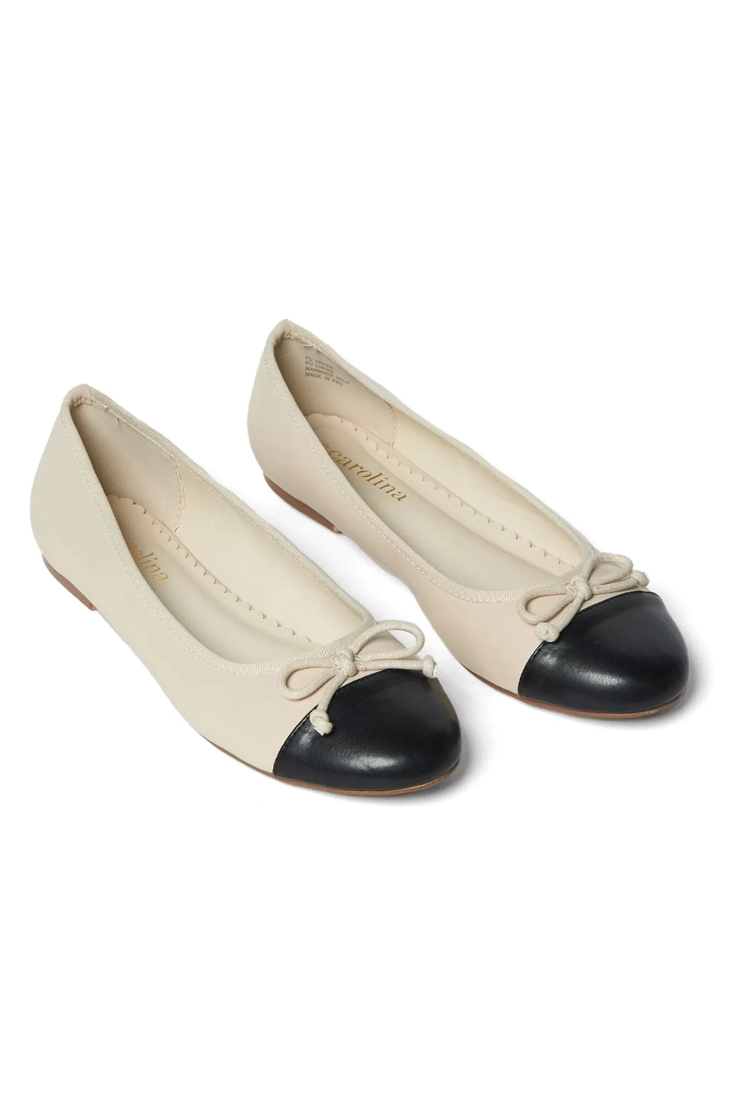 Best Soraya Ballet Flats Nude With Black Toe Cap Flats & Loafers