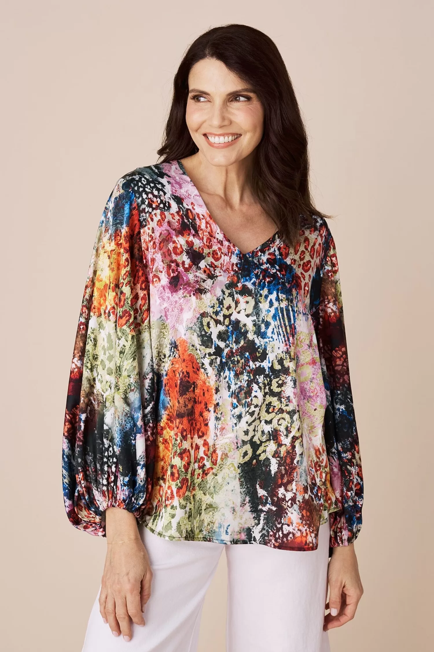 Outlet Sovana Long Sleeve Top in Luisa Print Sovana Tops | Long Sleeve