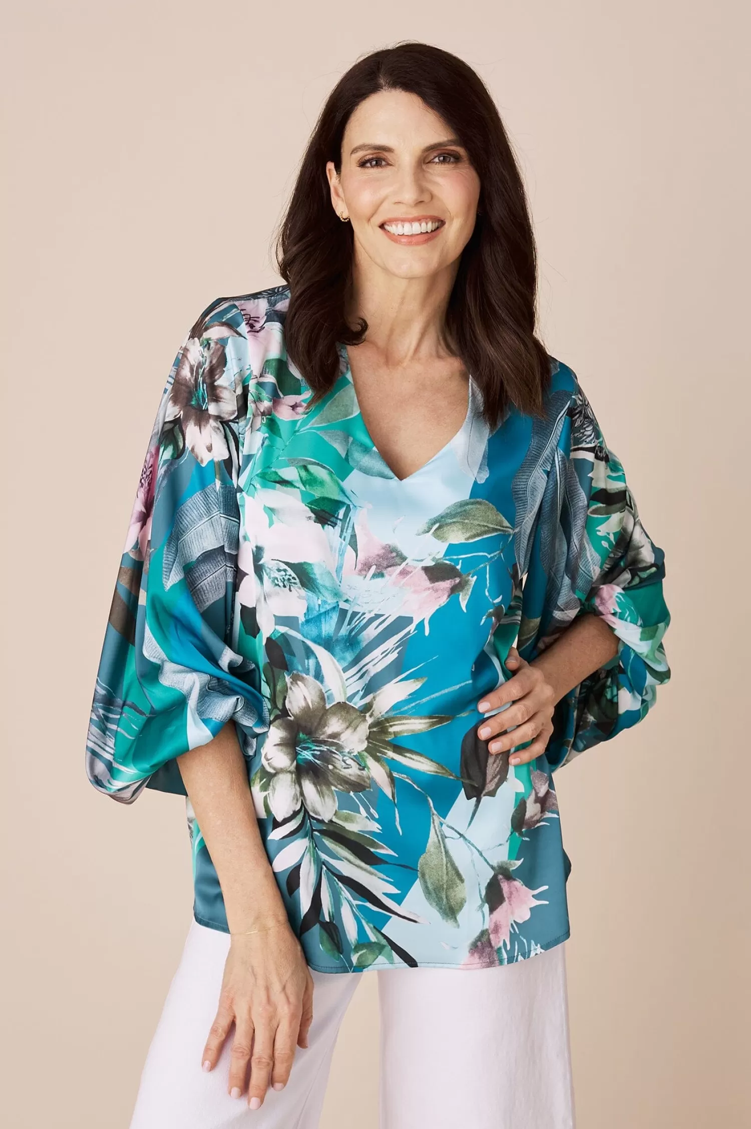 Best Sovana Long Sleeve Top in Rosalina Print Sovana Tops | Long Sleeve