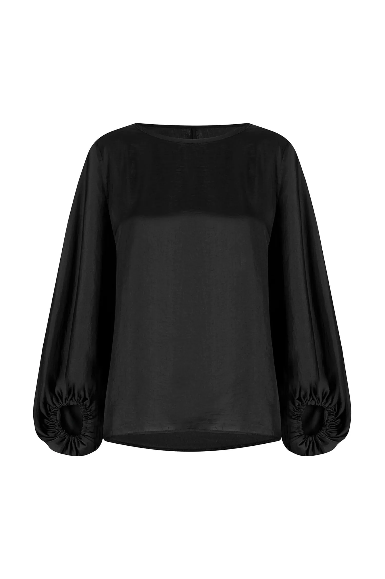 Cheap Sovana Round Neck Long Sleeve Top Black Sovana Tops | Long Sleeve