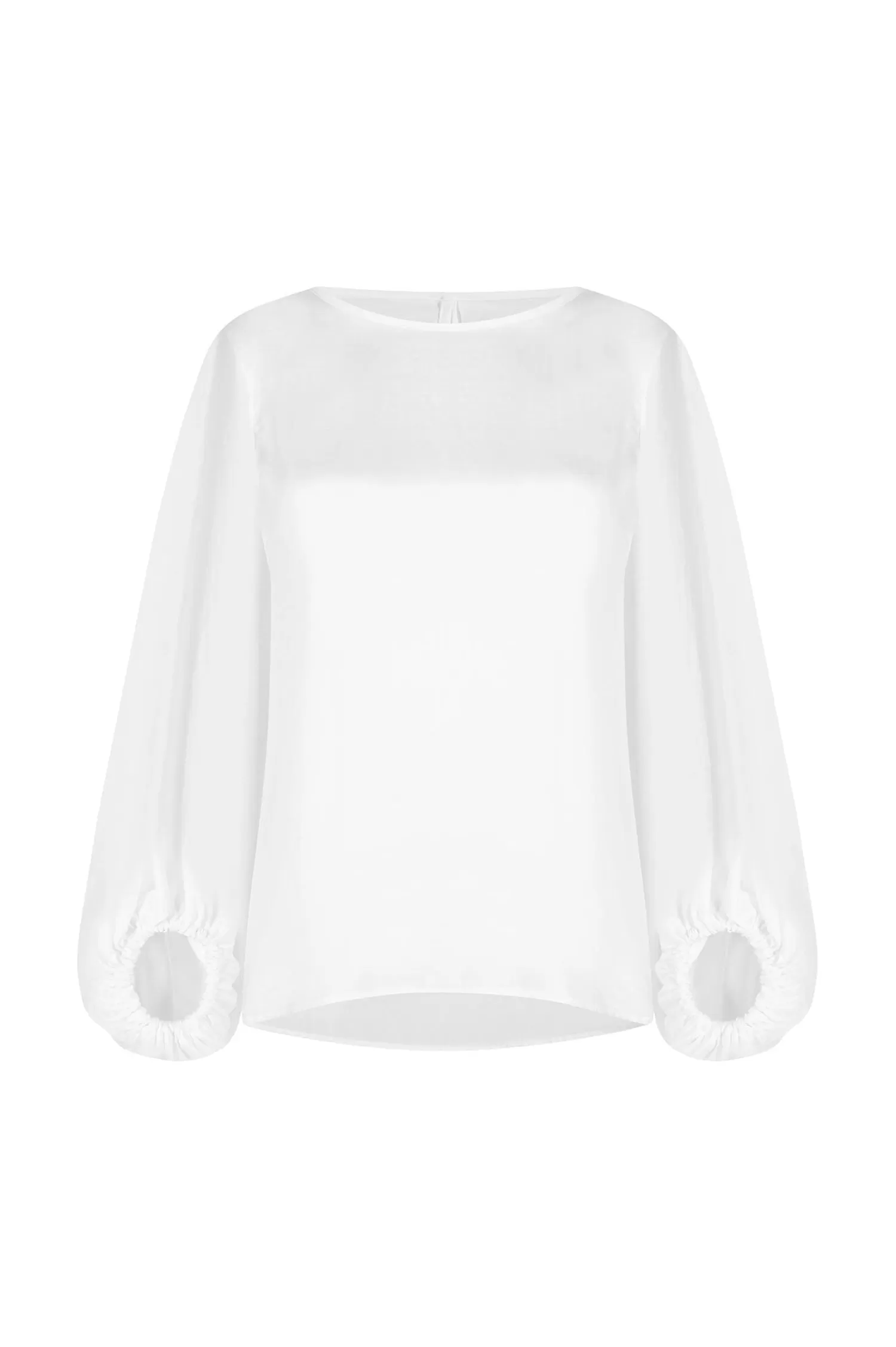 Shop Sovana Round Neck Long Sleeve Top White Sovana Tops | Long Sleeve