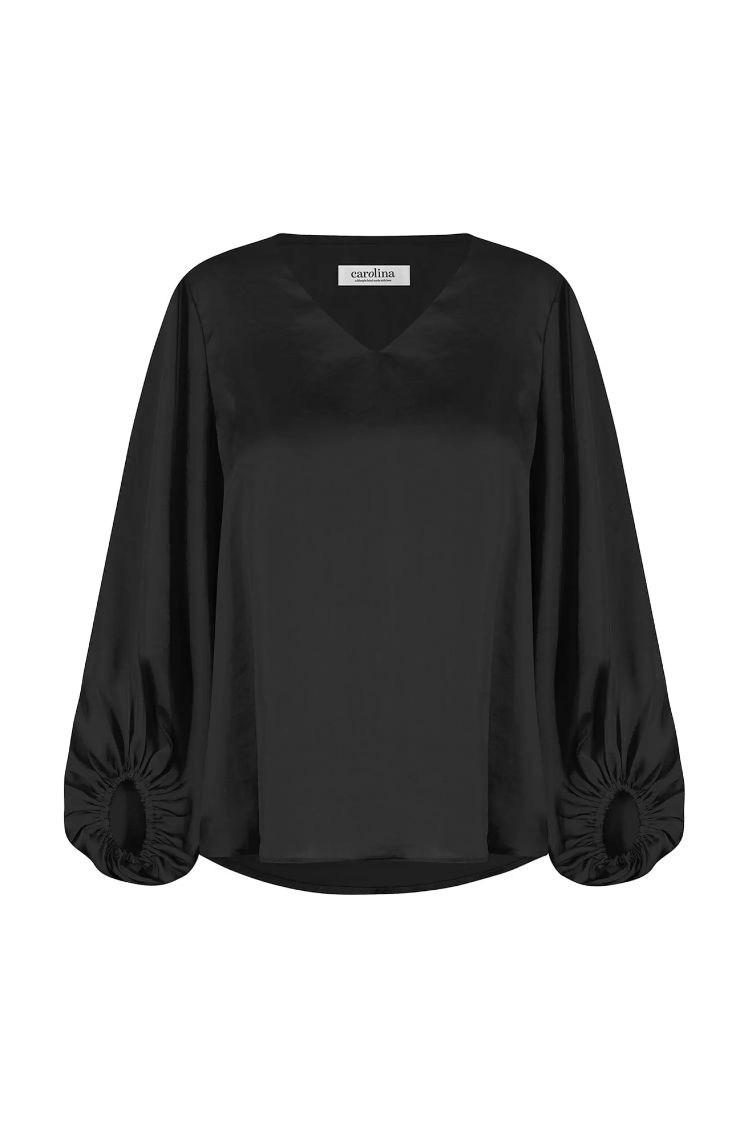 New Sovana V-Neck Long Sleeve Top Black Sovana Tops | Long Sleeve