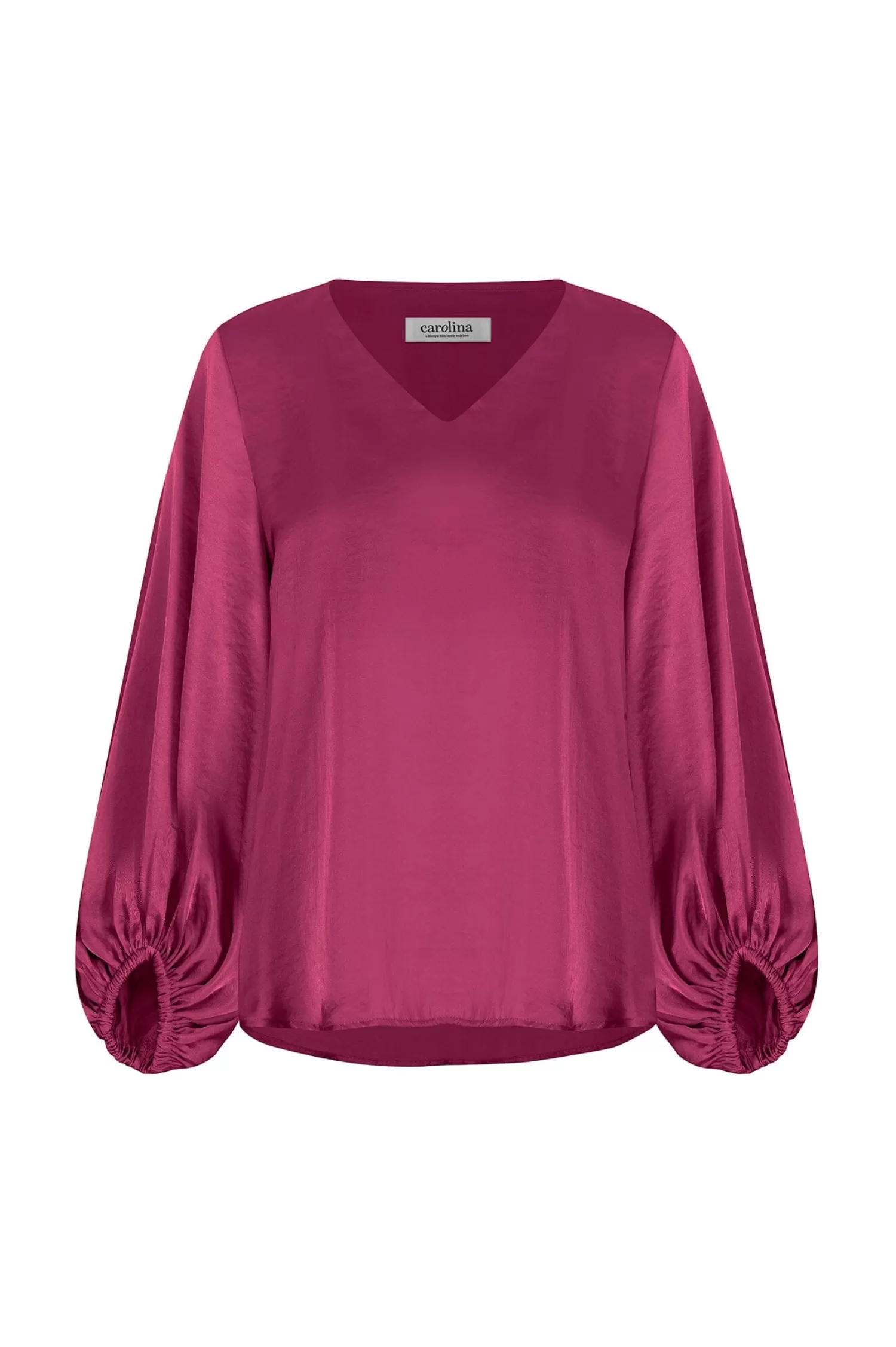 Fashion Sovana V-Neck Long Sleeve Top Burgundy Sovana Tops | Long Sleeve