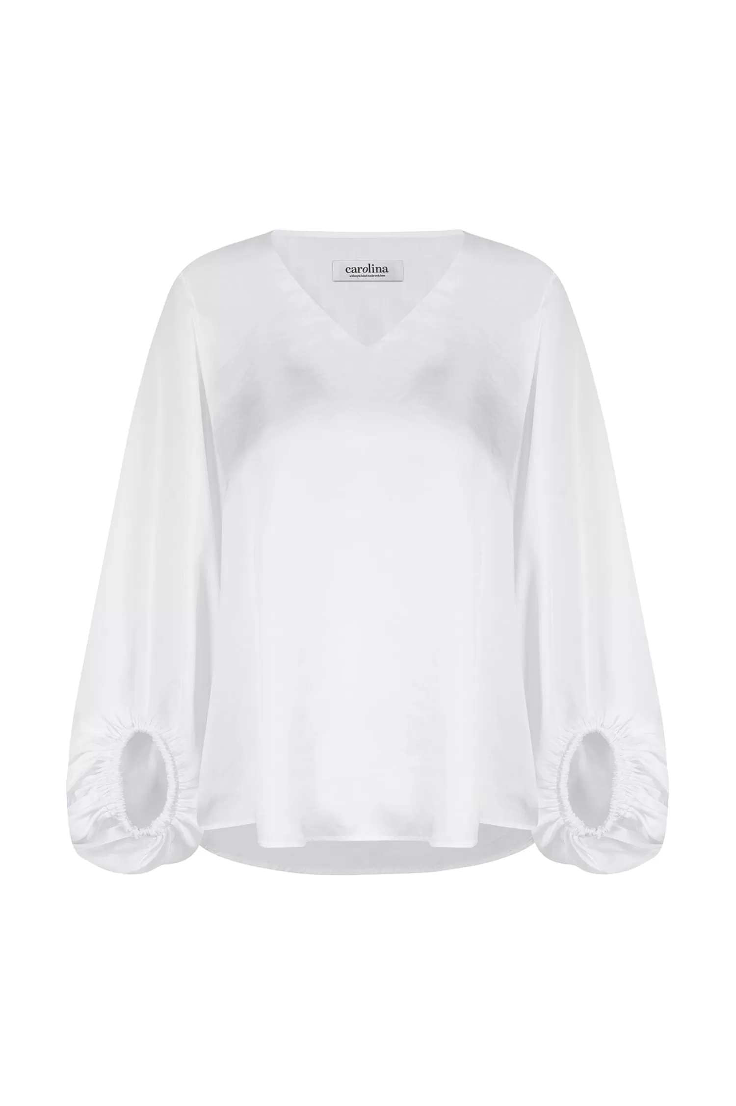 Clearance Sovana V-neck Long Sleeve Top White Sovana Tops | Long Sleeve