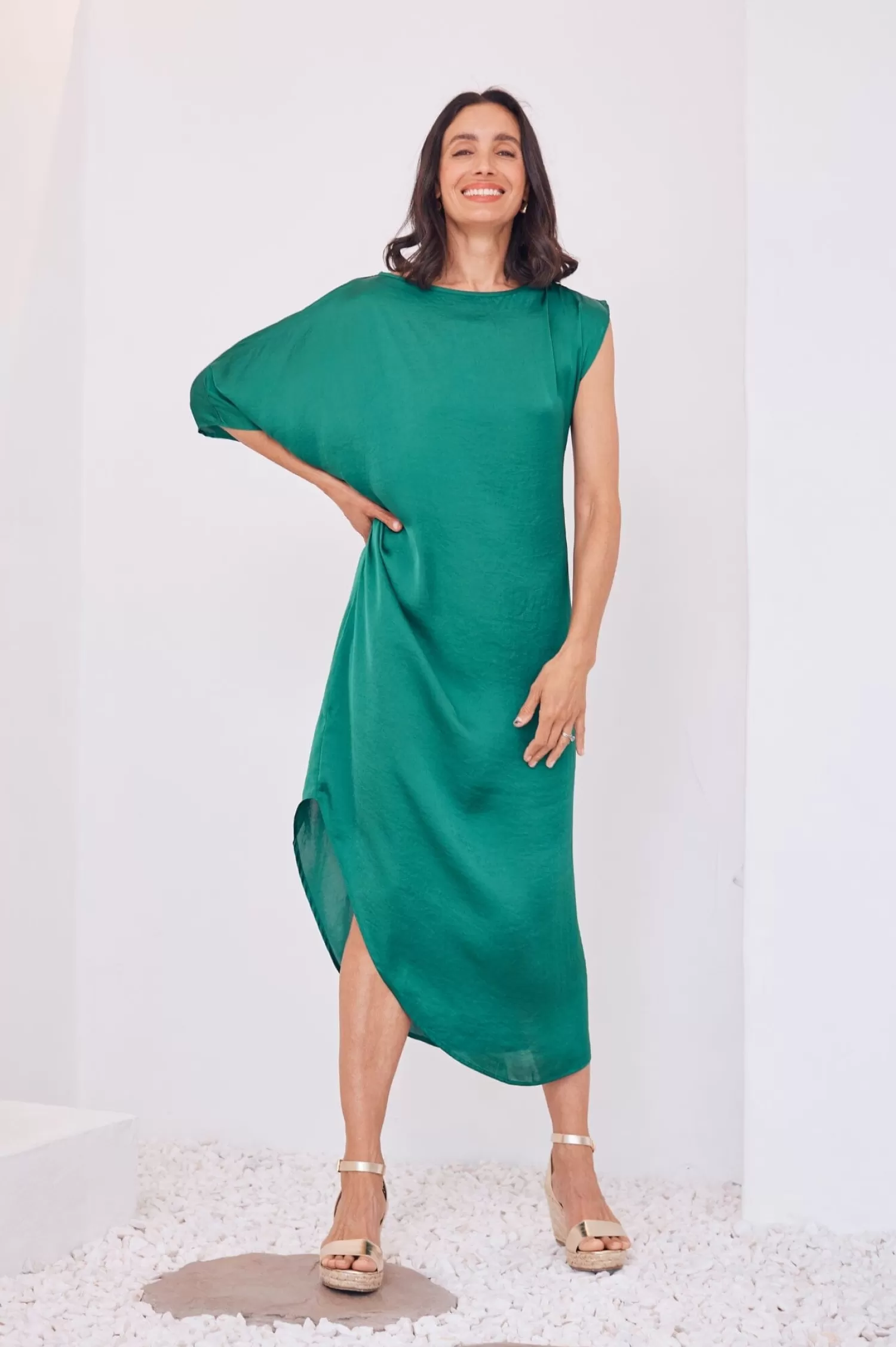 Discount St Tropez Dress Emerald St Tropez Dresses | Short Sleeve