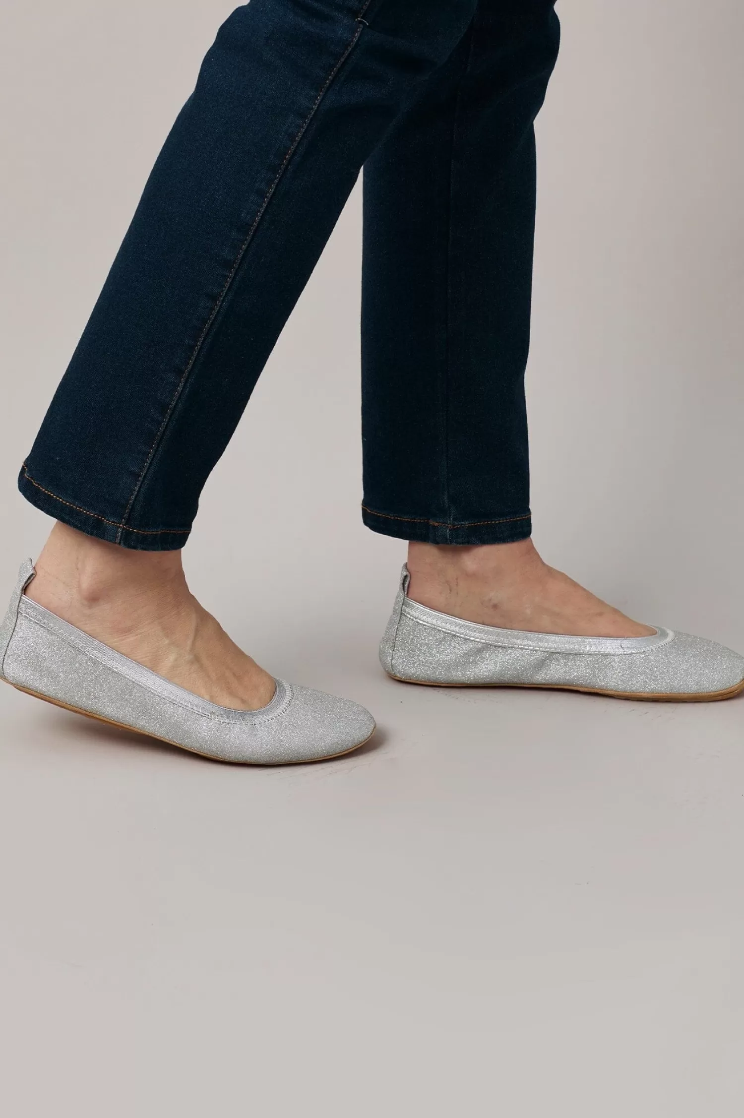 Outlet Talia Sparkle Ballet Flats Silver Flats & Loafers