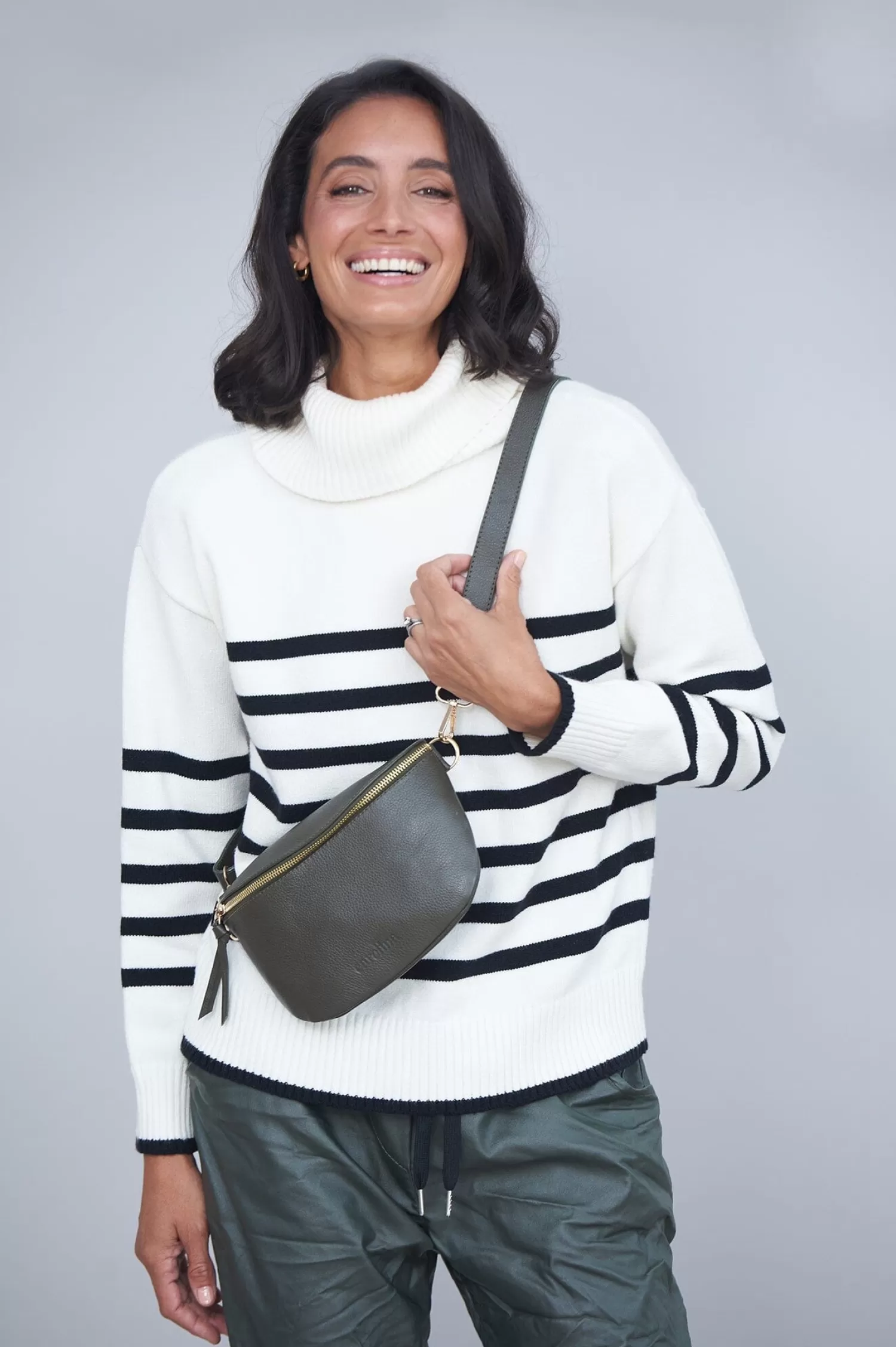 Best Sale Tamara Striped Jumper Ivory & Black Knitwear