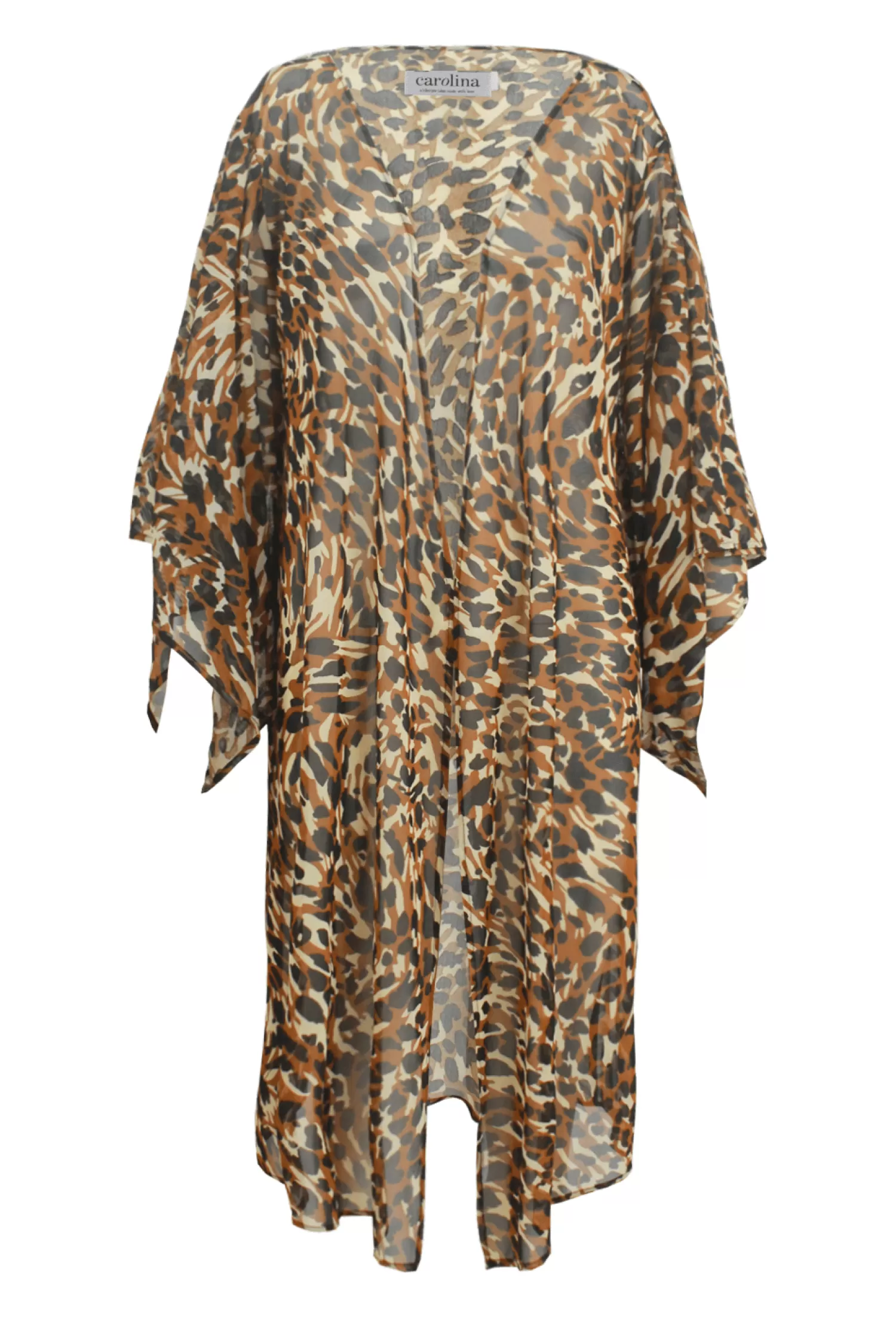 Fashion Tatum Animal Print Cape Camel and Black Capes & Kaftans