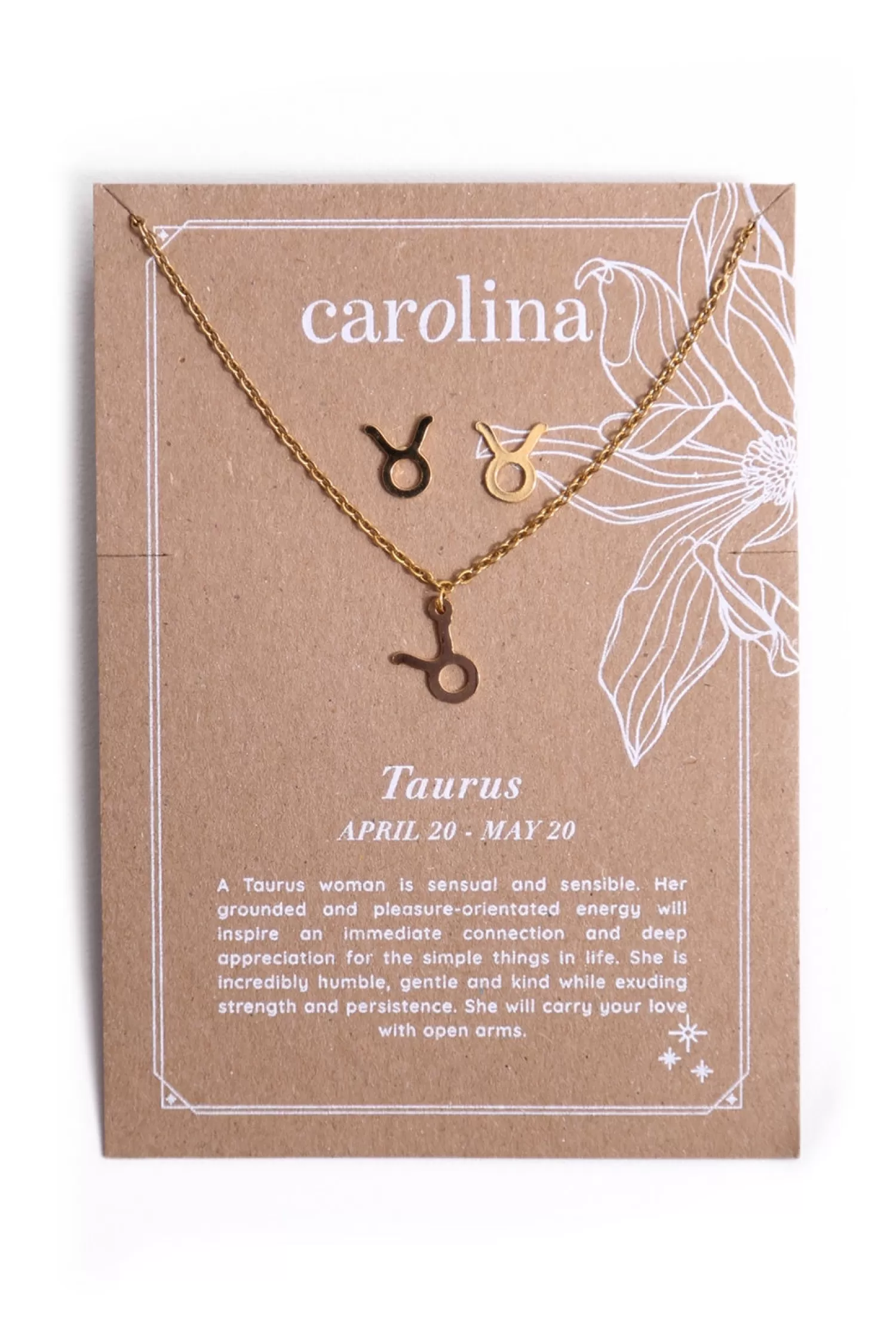 Best Taurus Zodiac Necklace & Earring Set Necklaces