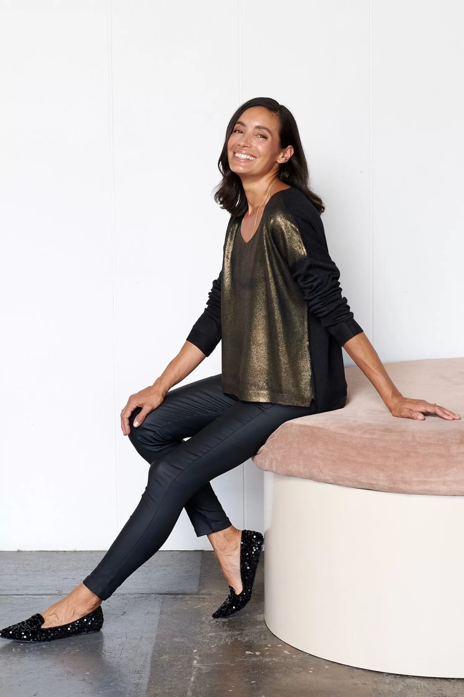 Store Teagan Shimmer Jumper Black Knitwear