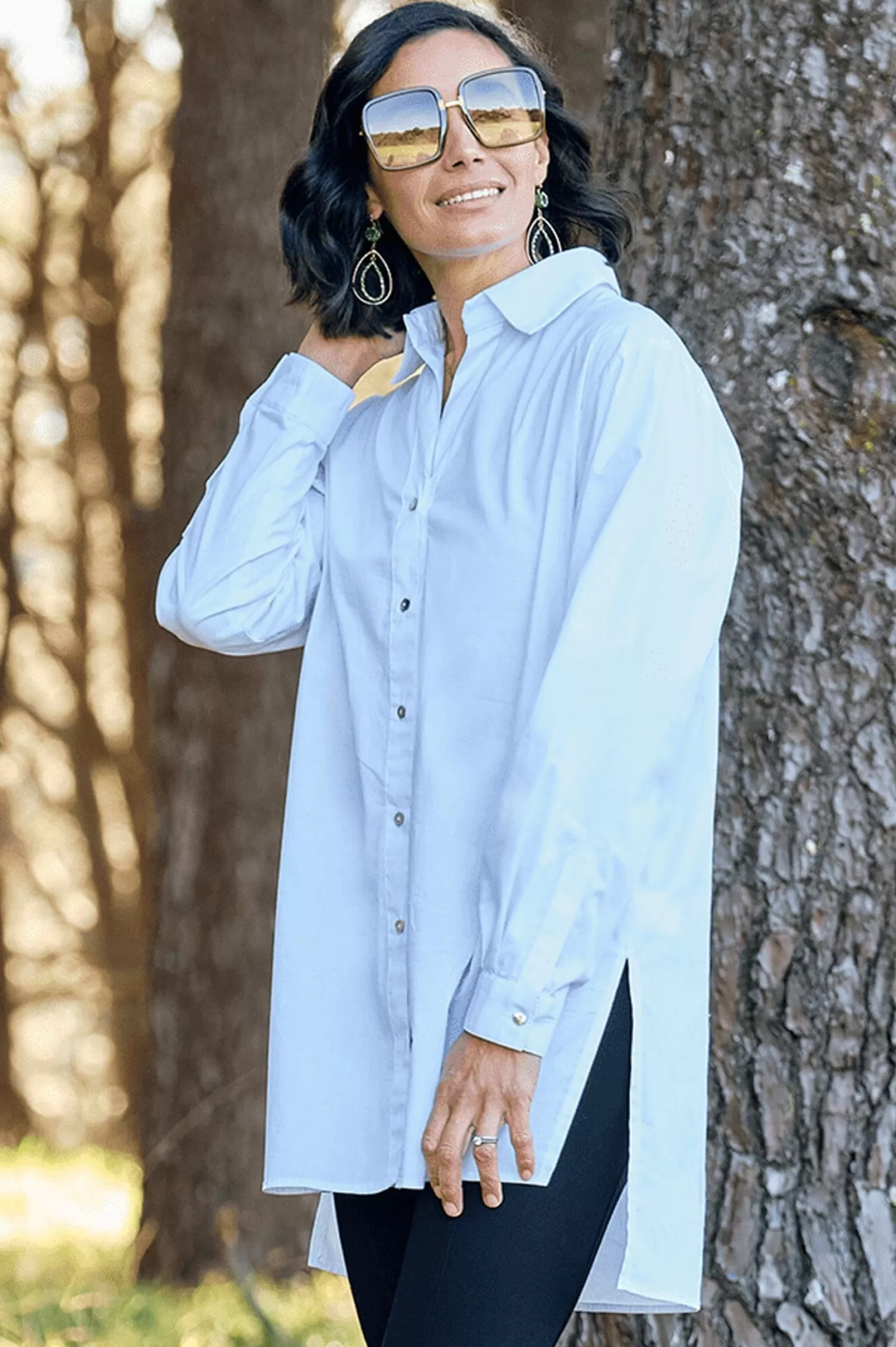 Outlet Tilly Dress Shirt White Long Sleeve