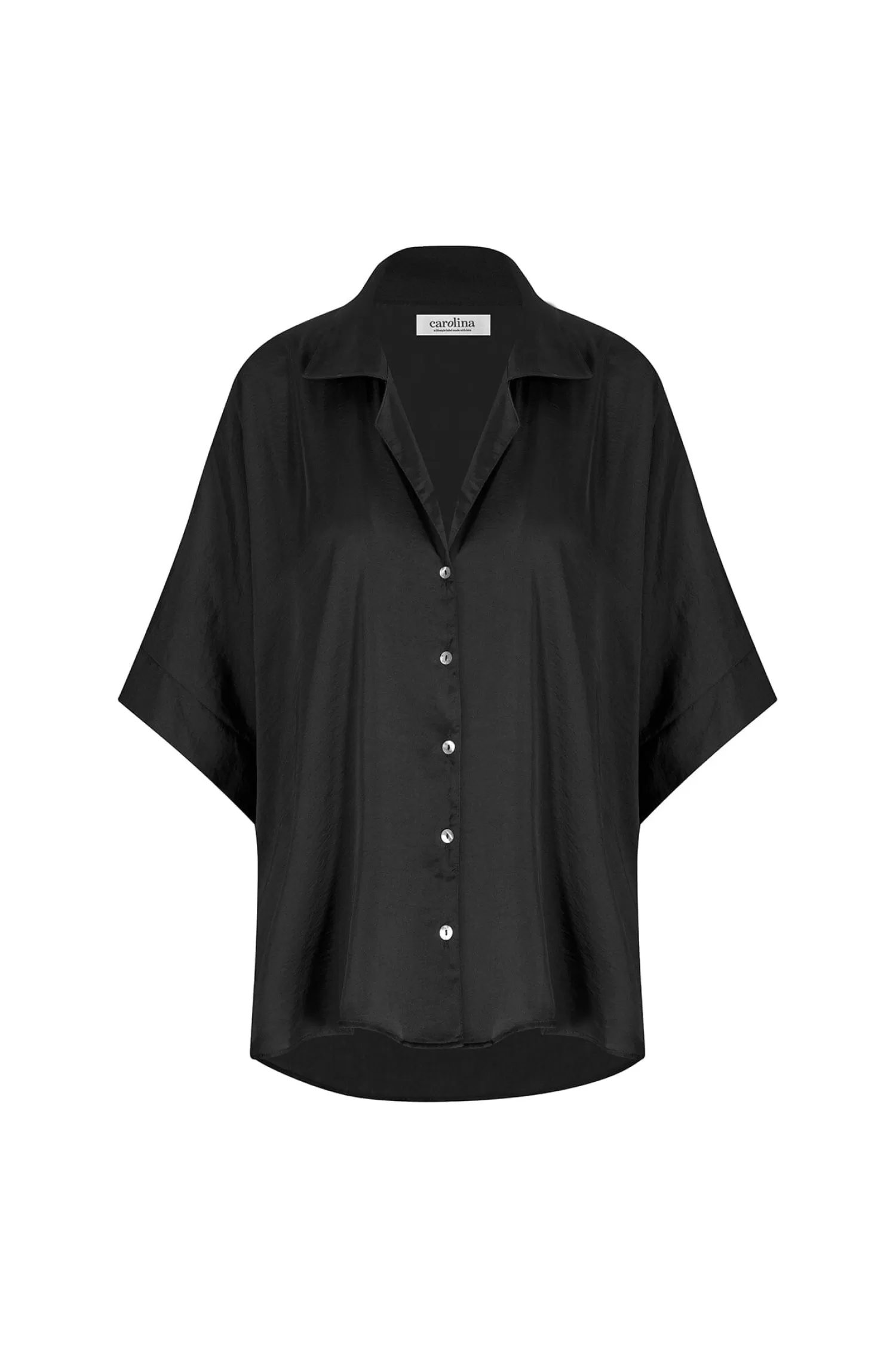 Online Tory Short Sleeve Collared Shirt Black Short Sleeve