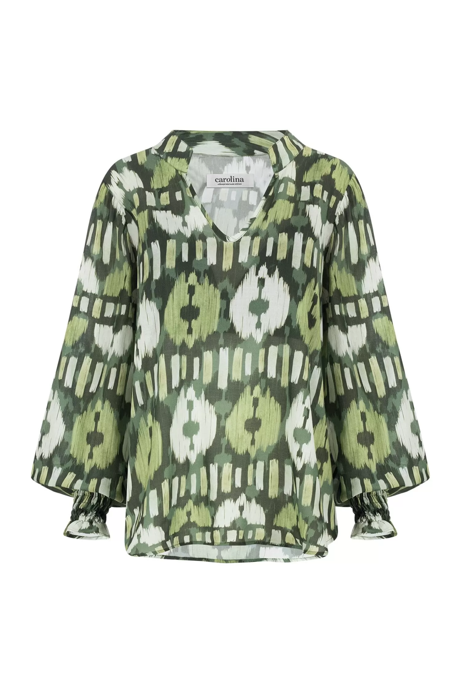 Discount Tyla Print Long Sleeve Top Green Long Sleeve